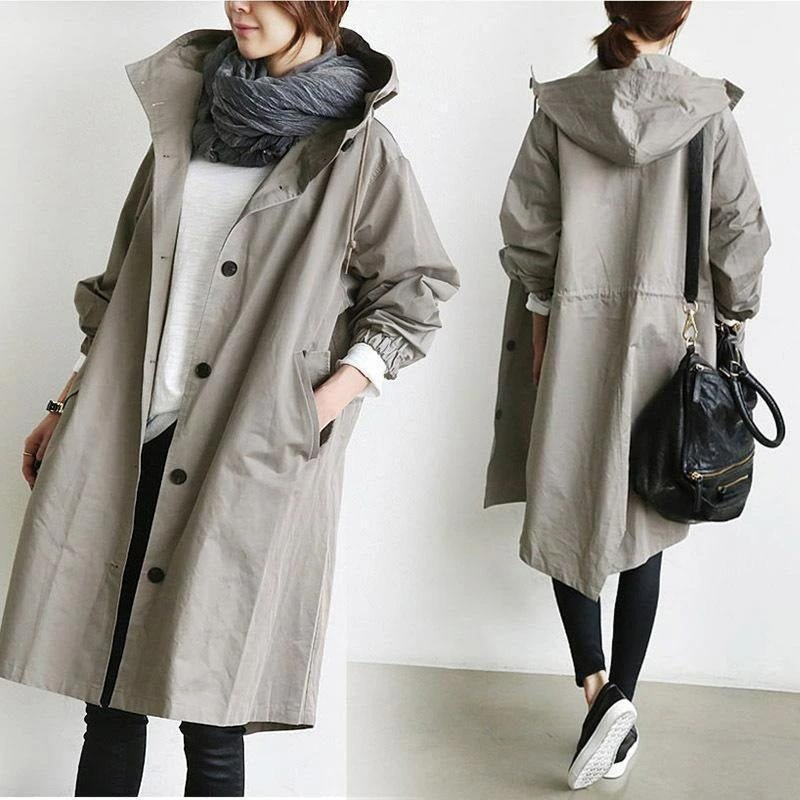 Alicia Jas | Dames Herfst Oversized Trenchcoat met Knopen