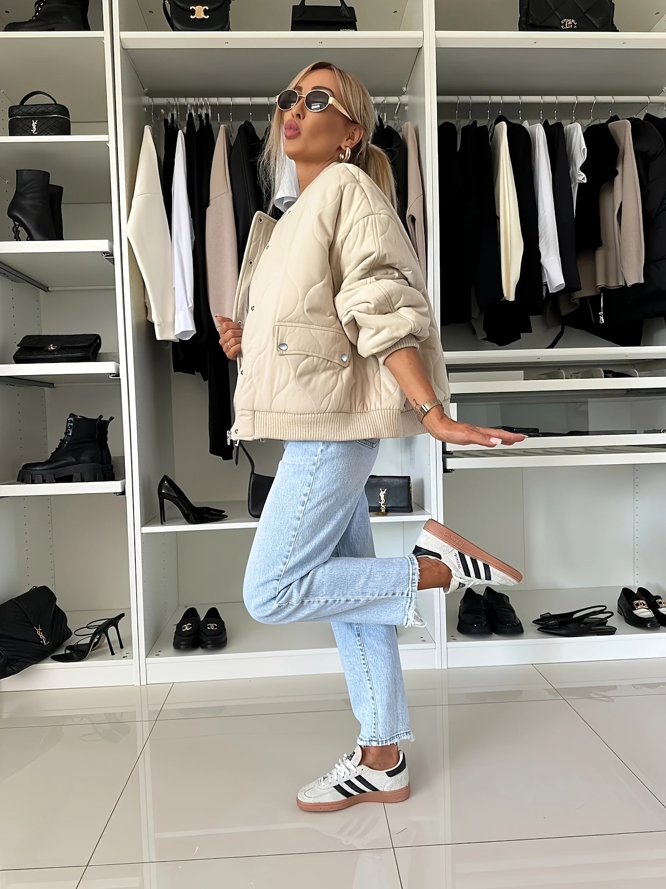 Yaleah Jas | Herfst Gewatteerde Korte Bomberjas