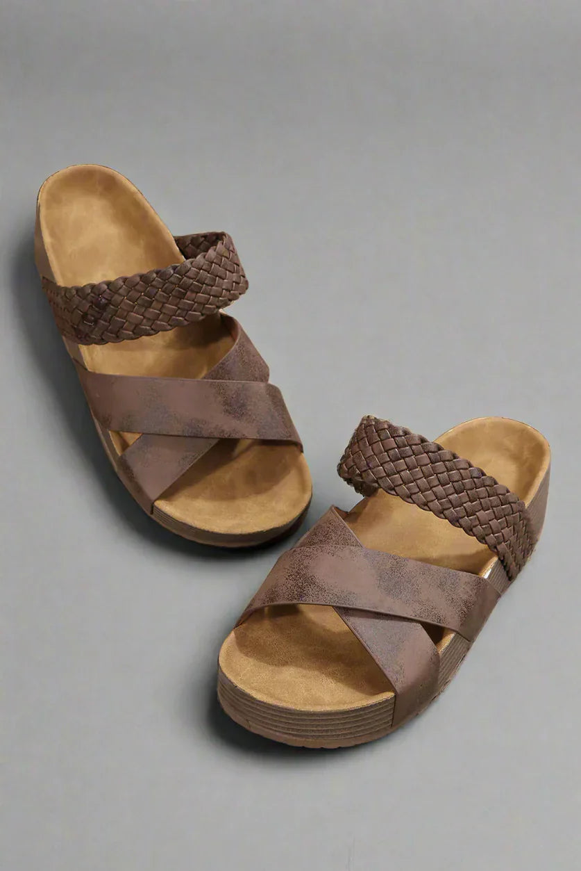 Dames Platform Sandalen met Kruisbandjes