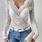 Petunia Top | Lange Mouw Top met V-Hals en Kant