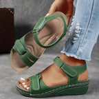 Dames Platform Sandalen met Enkelband en Open Teen