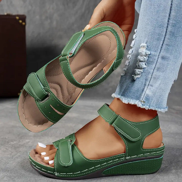 Dames Platform Sandalen met Enkelband en Open Teen