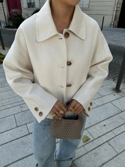 Zabrina Jas | Herfst Cropped Wolmix Jas