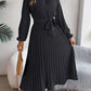 Veronica Jurk | Dames Herfst Midi Jurk met Plissé en Ceintuur