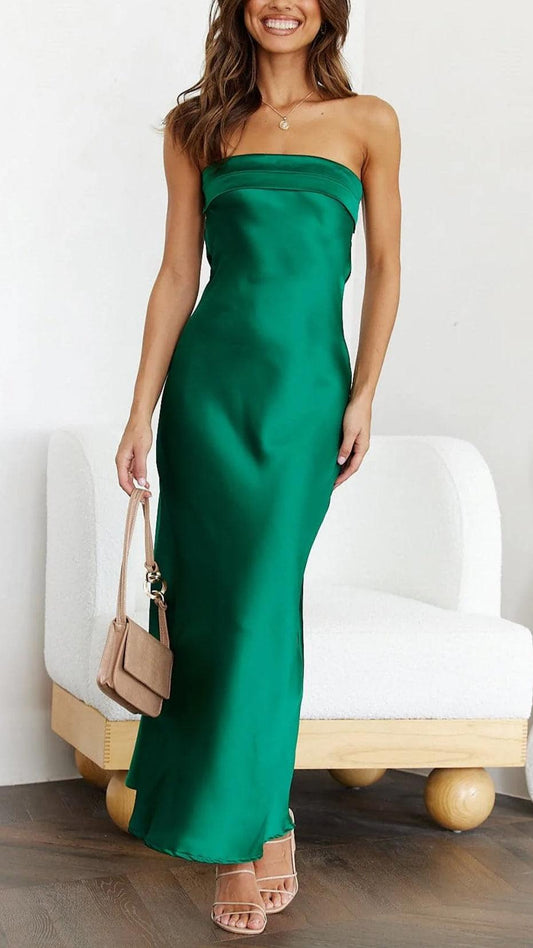 Grisel Jurk | Elegante Satijnen Off-Shoulder Jurk - Carla Moda