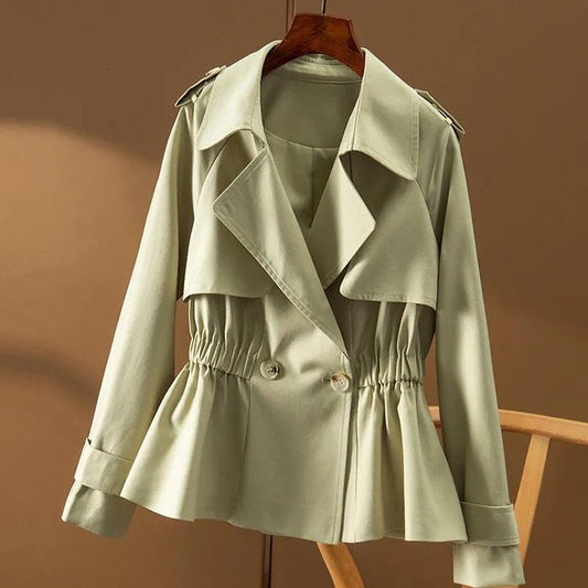 Groene Korte Trenchcoat | Irene Jas - Carla Moda