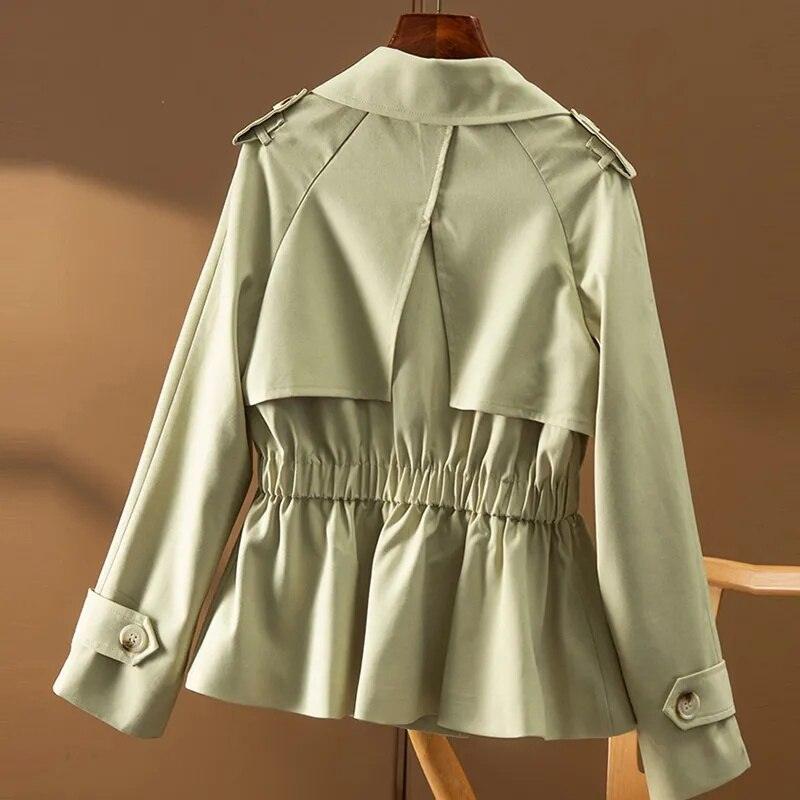 Groene Korte Trenchcoat | Irene Jas - Carla Moda