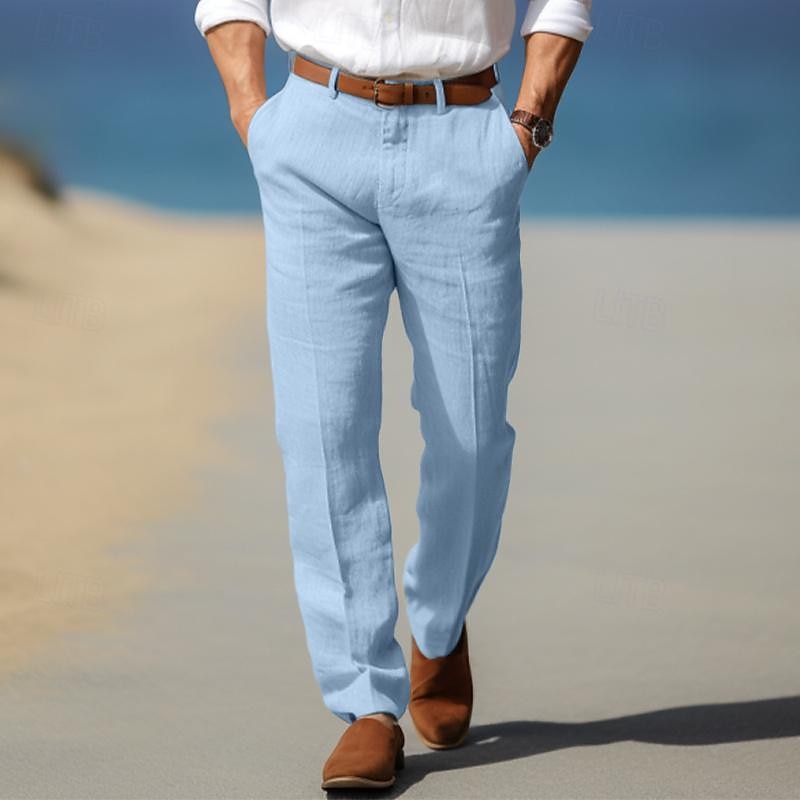 Heren Linnen Broek Zomerse Pasvorm