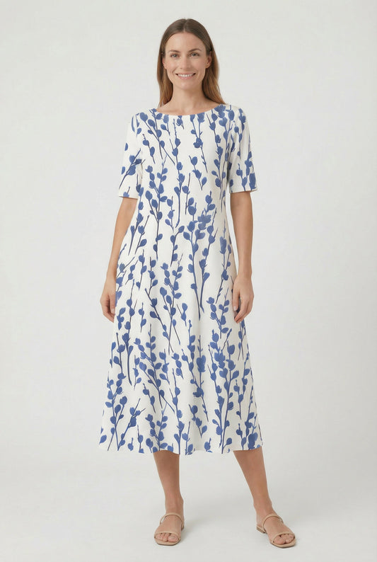 Dames Bloemenprint Zomer Midi Jurk