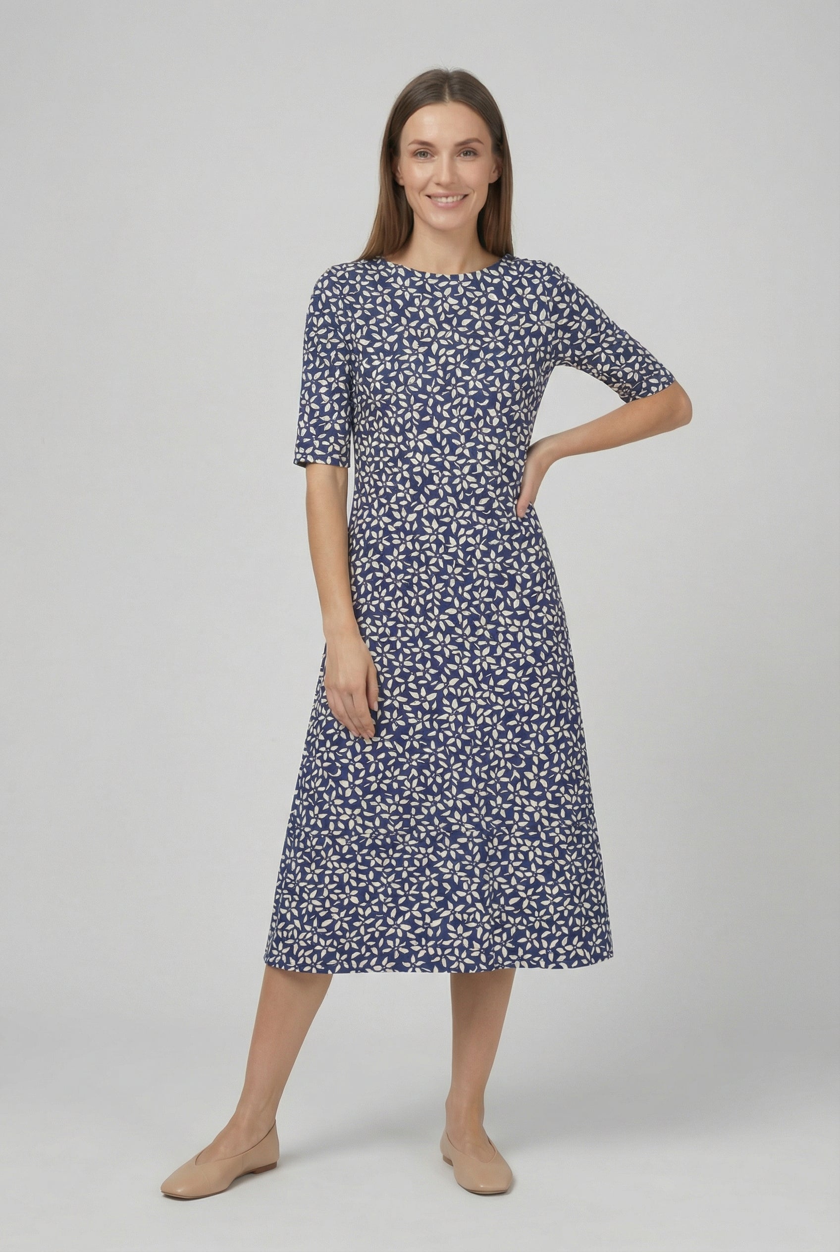 Women's Floral Print Summer Midi Dress