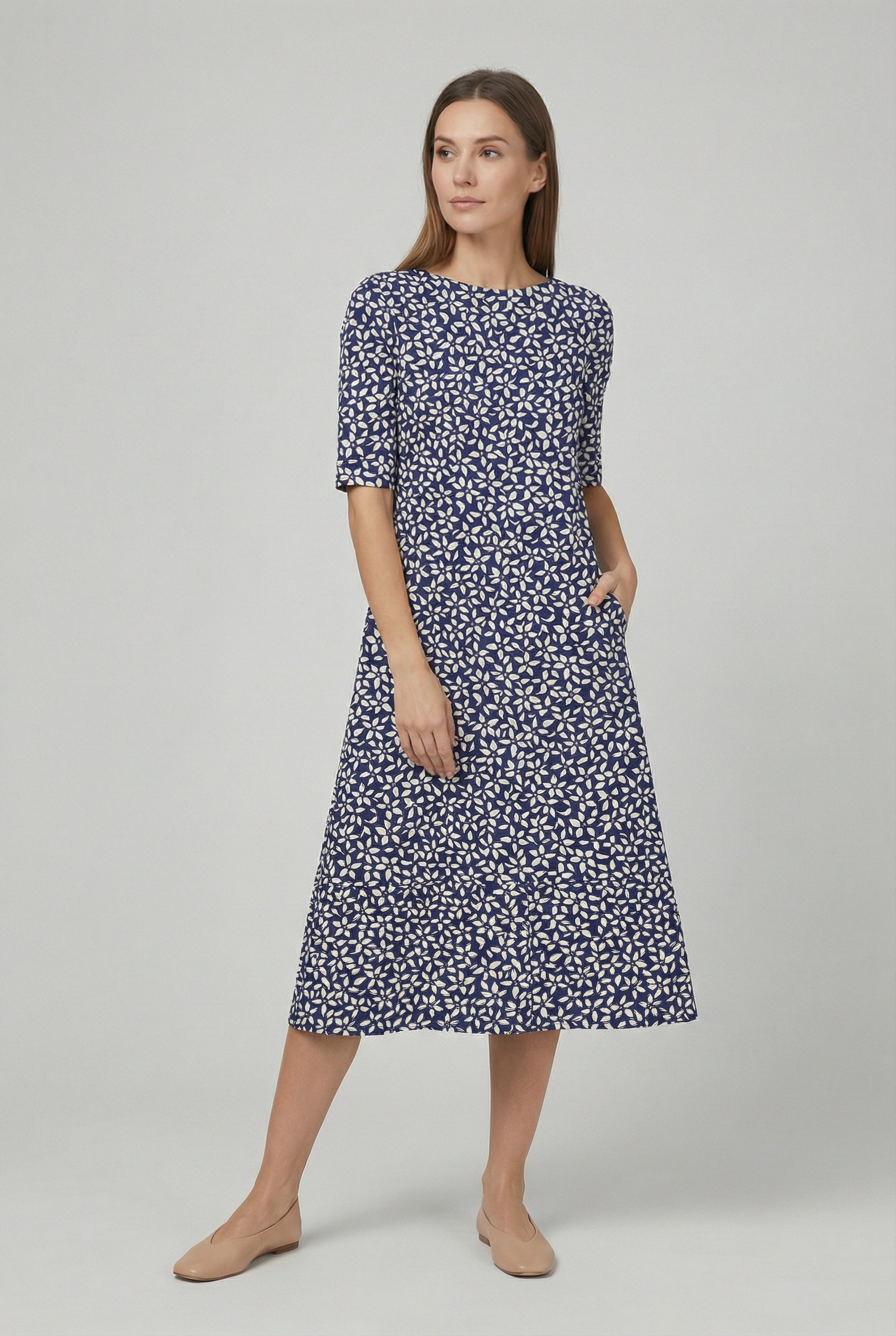 Women's Floral Print Summer Midi Dress