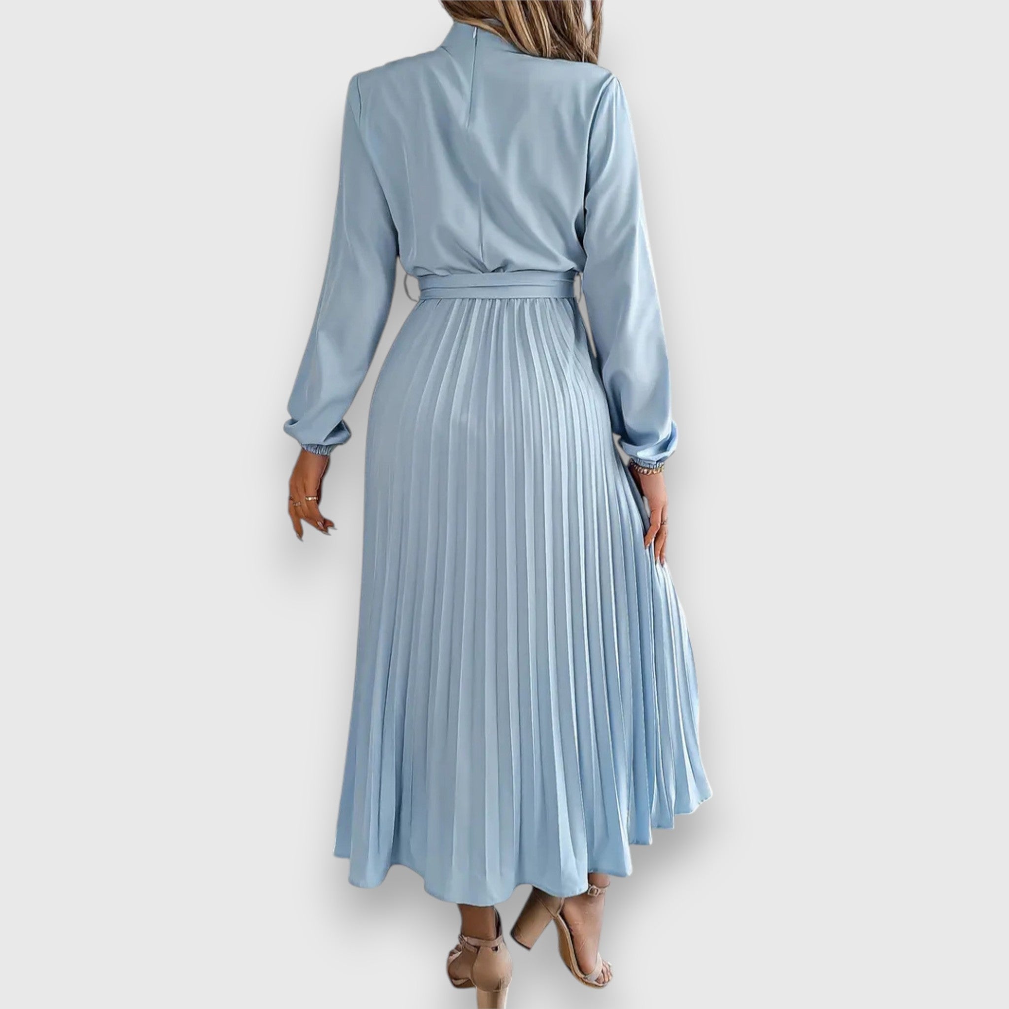 Dames Midi Jurk Geplooid Verfijnde Stijl