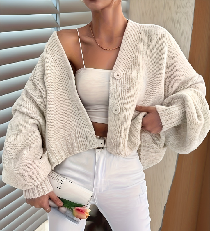 Weslee Vest | Dames Herfst Casual Katoenen Vest in Ivoorwit