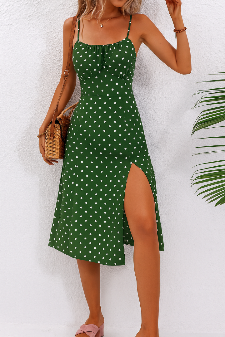 Dames Midi Jurk Stippenprint