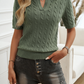 Wybia Top | Slim Fit V-hals Kabelgebreide Top