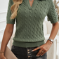Wybia Top | Slim Fit V-hals Kabelgebreide Top