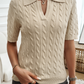 Wybia Top | Slim Fit V-hals Kabelgebreide Top