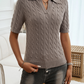 Wybia Top | Slim Fit V-hals Kabelgebreide Top