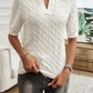 Wybia Top | Slim Fit V-hals Kabelgebreide Top