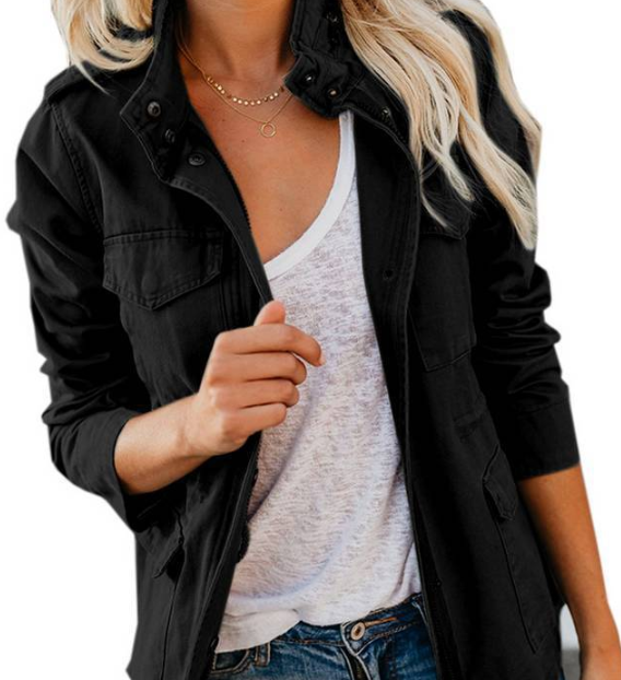 Wilma Jas | Dames Herfst Slim Fit Multi-Zakken Jas met Rits