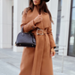 Yazzmine Coat | Herfst Lange Jas met Ceintuur en Gesp