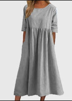 Dames Lente Midi Jurk Stijlvol