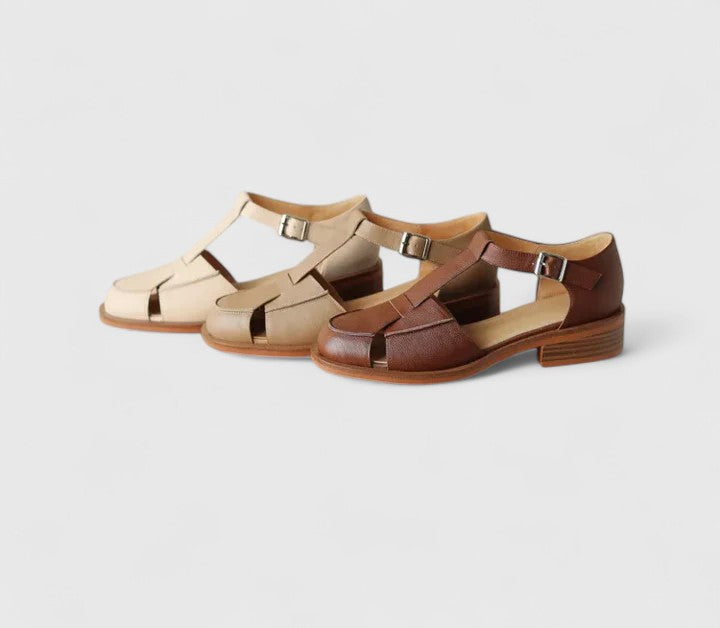 Dames Gesloten Teen Sandalen met T Bandje