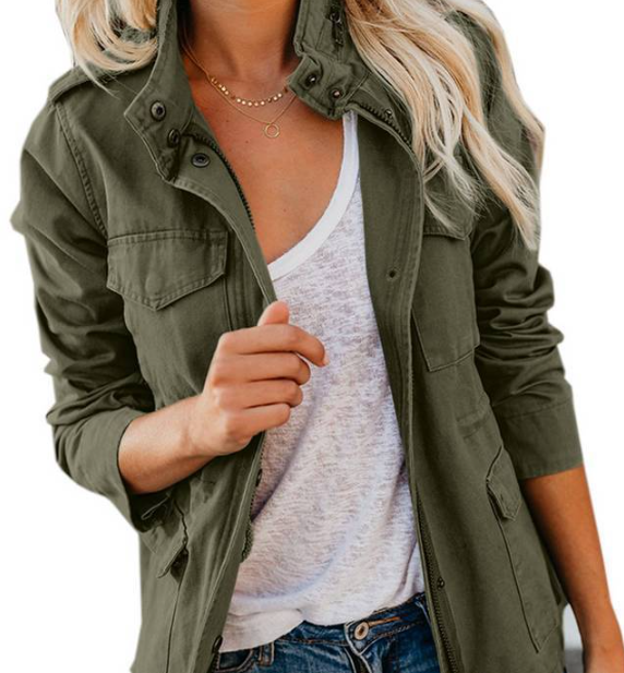 Wilma Jas | Dames Herfst Slim Fit Multi-Zakken Jas met Rits