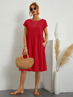 Dames Midi Jurk met Zakken