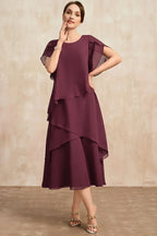 Dames Klassieke Chiffon Midi Jurk