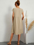 Dames Midi Jurk met Zakken