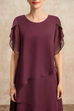 Dames Klassieke Chiffon Midi Jurk