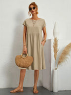 Dames Midi Jurk met Zakken