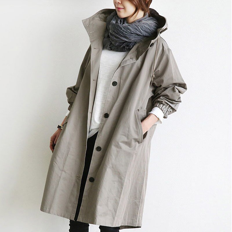 Alicia Jas | Dames Herfst Oversized Trenchcoat met Knopen