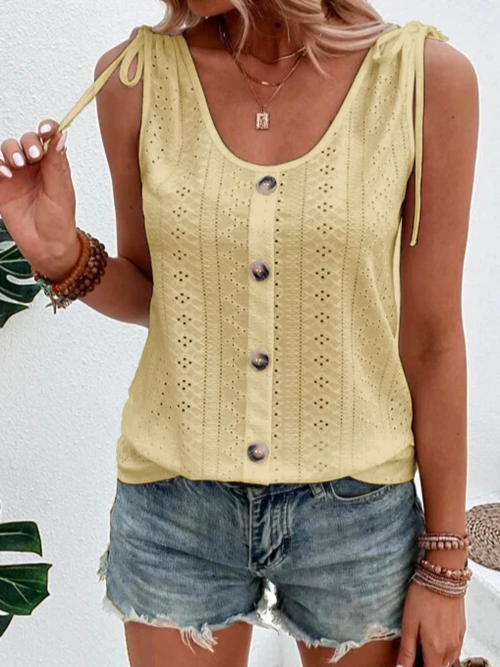 Jaylissa Blouse| Mouwloze Blouse met Uniek Ontwerp - Carla Moda