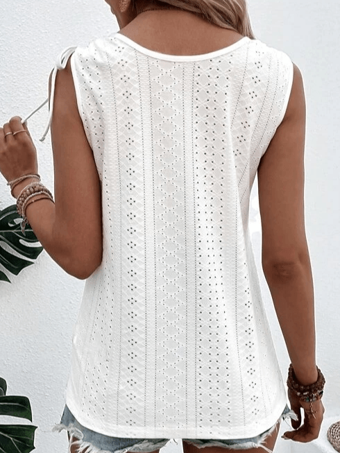 Jaylissa Blouse| Mouwloze Blouse met Uniek Ontwerp - Carla Moda