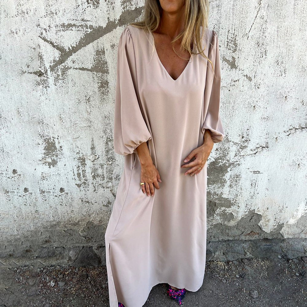 Dames Maxi Jurk met Zakken Vloeiend