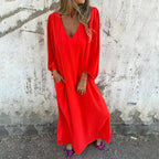 Dames Maxi Jurk met Zakken Vloeiend