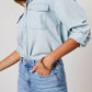 Salome Blouse | Dames Herfst Denim Blouse met Knopen en Lange Mouwen