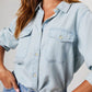Salome Blouse | Dames Herfst Denim Blouse met Knopen en Lange Mouwen