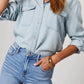Salome Blouse | Dames Herfst Denim Blouse met Knopen en Lange Mouwen