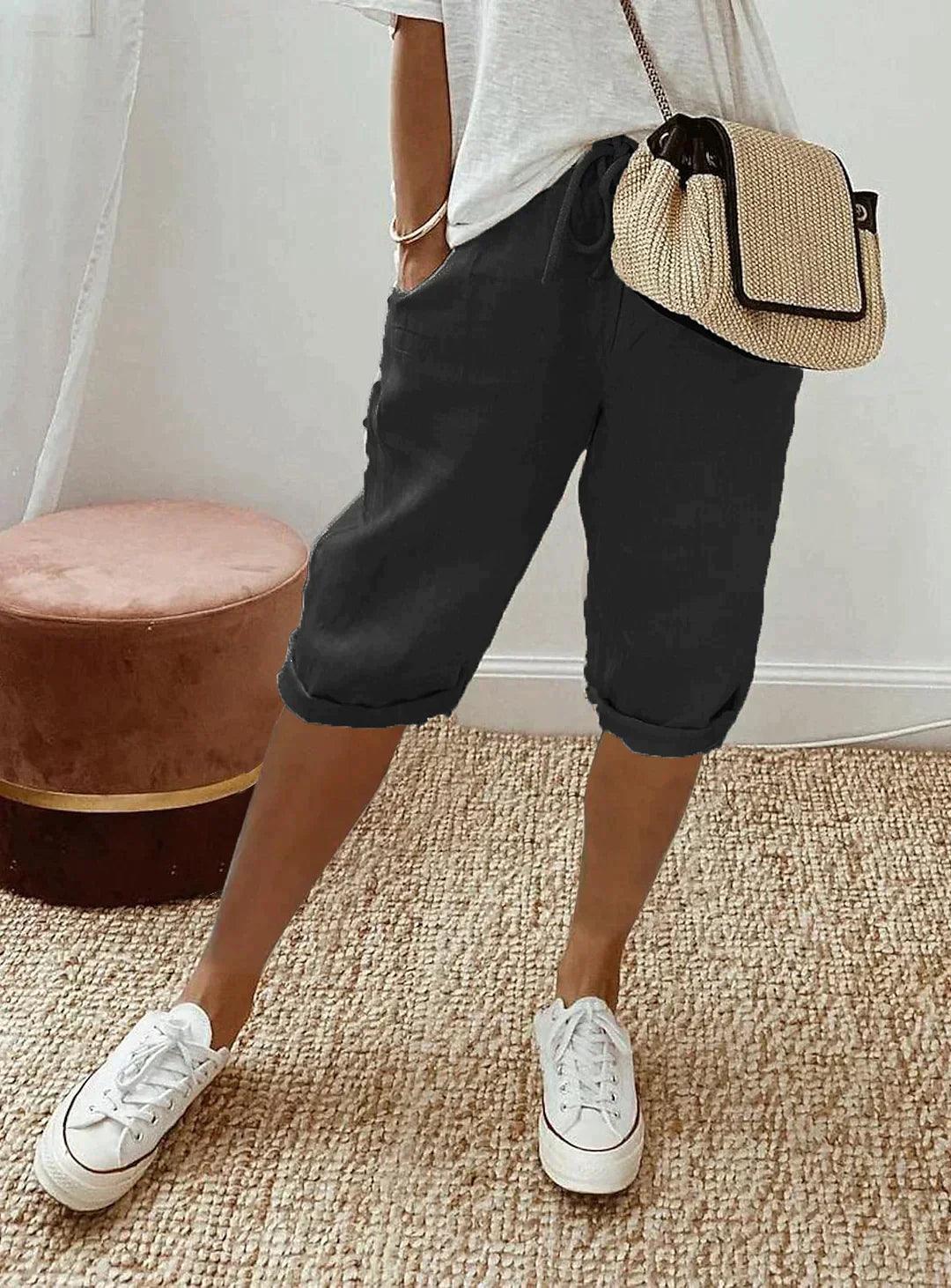 Linnen Broek met Losse Pasvorm | Hannah Broek - Carla Moda