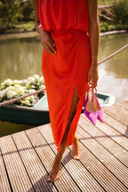 Dames Zomer Midi Jurk met Split