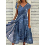 Dames Midi Jurk V Hals