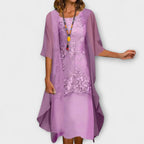 Dames Luxe Midi Jurk Elegant