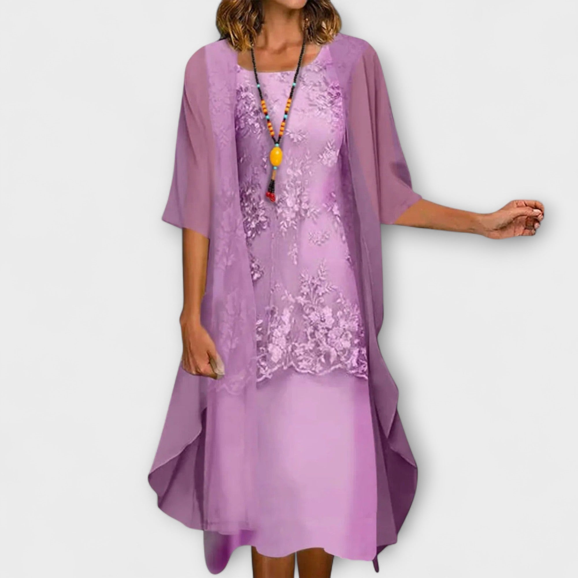 Dames Luxe Midi Jurk Elegant