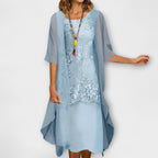 Dames Luxe Midi Jurk Elegant