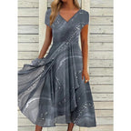 Dames Midi Jurk V Hals