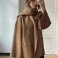 Berdine Jas | Dames Herfst Oversized Wolmix Jas met Sjaalkraag