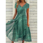 Dames Midi Jurk V Hals
